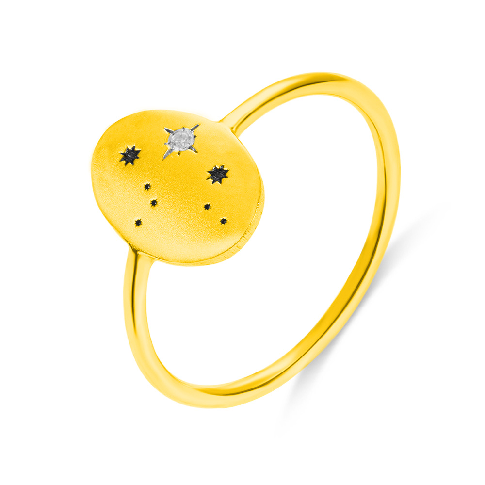 Custom-designed Star Signet Ring for Ladies