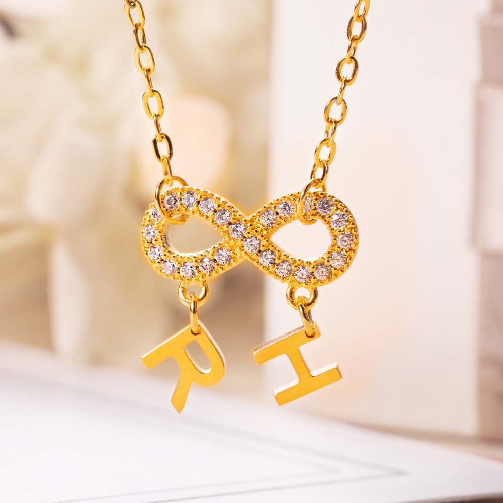 Personalized Inifinity Nnecklace with Letters,Inifinity Necklace with Initials