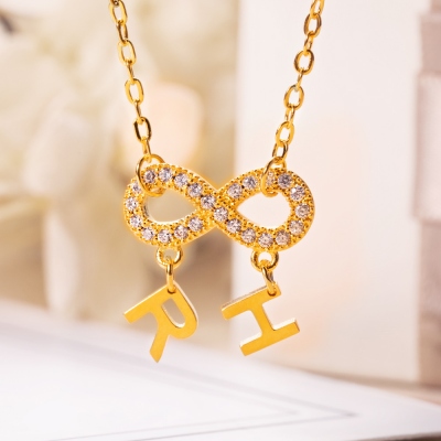 Personalisierte Inifinity-Halskette mit Buchstaben, Inifinity-Halskette mit Initialen