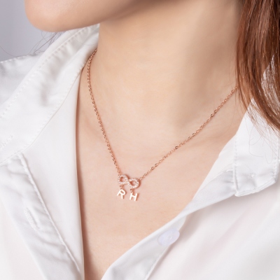 Personalized Inifinity Nnecklace with Letters,Inifinity Necklace with Initials
