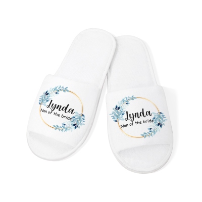 Personalized Wedding Slippers, Bridesmaid Slippers, Set of 2, Bridesmaid Gifts, Mother of the Bride Slippers, Spa Slippers, Bachelorette Party Gift