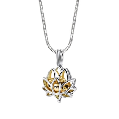 Personalized Lotus Flower Ashes Pendant Necklace with Mini Keepsake Urn, Memorial Cremation Jewelry, Memory Gift for Beloved/Pet Loss