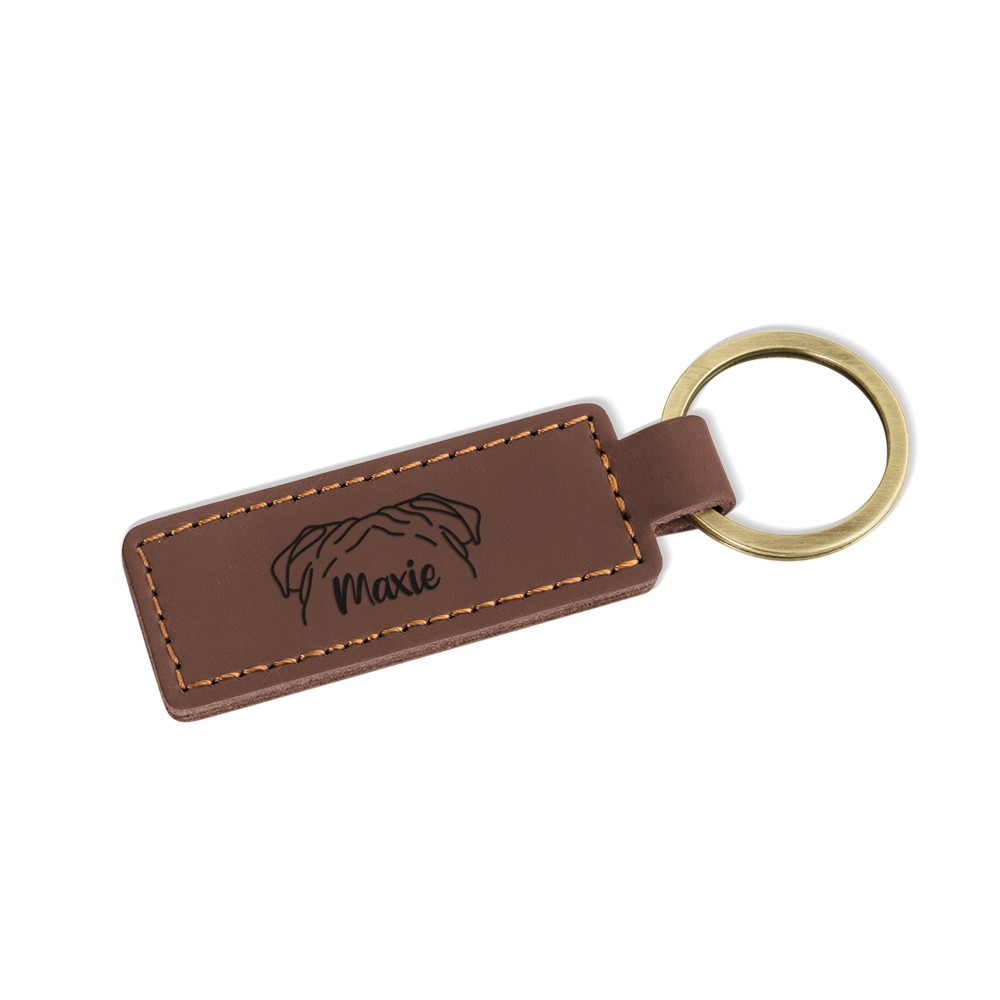 Personalized Dog Ear Keychain with Name, Custom Leather Keychain Dog Mom Keychain, Dog Dad Gift, Dog Mom Gift, Pet Lovers, Dog Owner Gift for Her