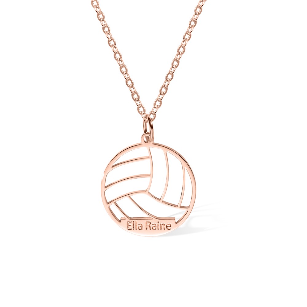 Sport Volleyball Pendant Necklace, Custom Volleyball Name Jewelry, Sport Mom Gift