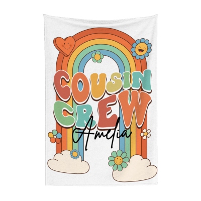 Personalized Cousin Crew Blanket, Perfect Family Party Gift