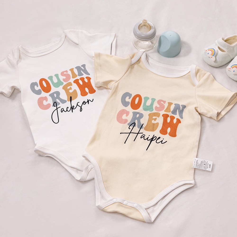 Personalized Groovy Cousin Crew Kids Shirt - Retro Custom Matching Cousins Shirts - Cousin Trip - Boho Natural Kids Youth & Adult Shirts