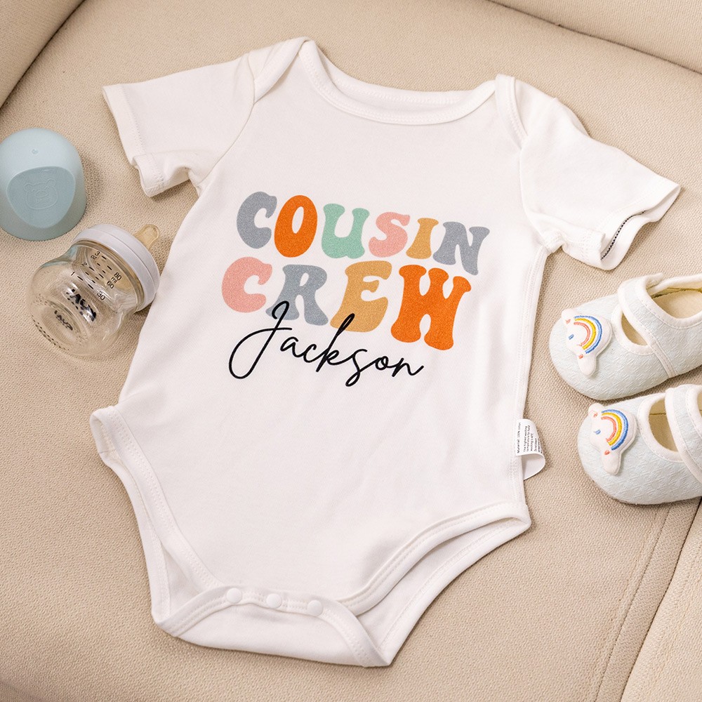 Personalized Groovy Cousin Crew Kids Shirt - Retro Custom Matching Cousins Shirts - Cousin Trip - Boho Natural Kids Youth & Adult Shirts