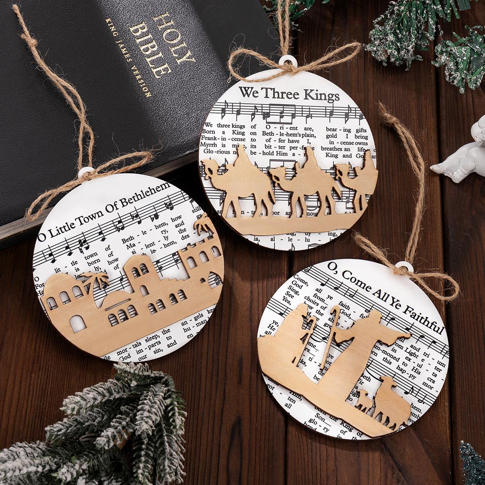 Nativity Ornament, Music Sheet Nativity Ornament, Christmas Ornaments, Christmas Ornament