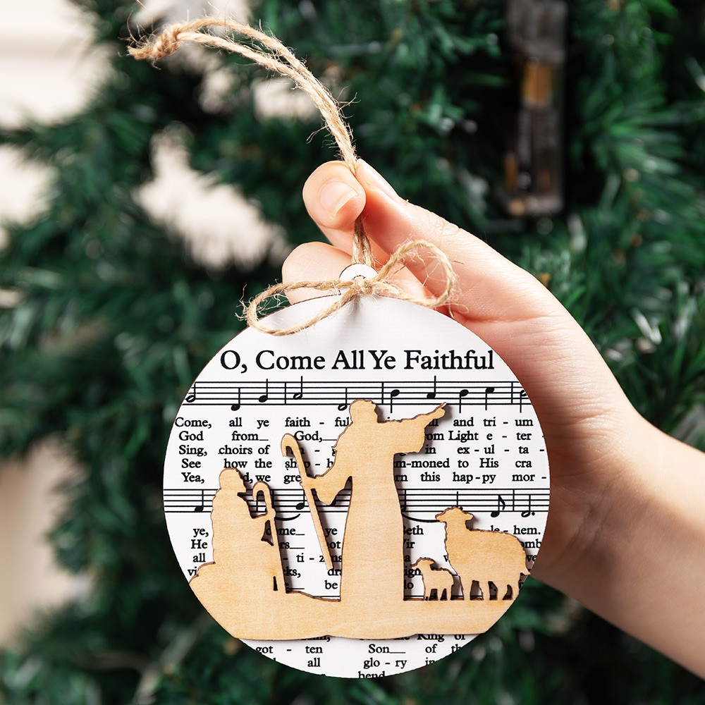 Nativity Ornament, Music Sheet Nativity Ornament, Christmas Ornaments, Christmas Ornament