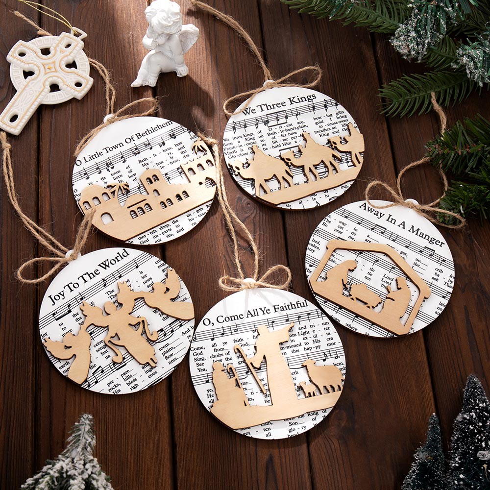 Nativity Ornament, Music Sheet Nativity Ornament, Christmas Ornaments, Christmas Ornament