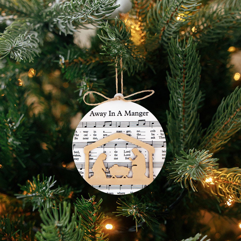 Nativity Ornament, Music Sheet Nativity Ornament, Christmas Ornaments, Christmas Ornament