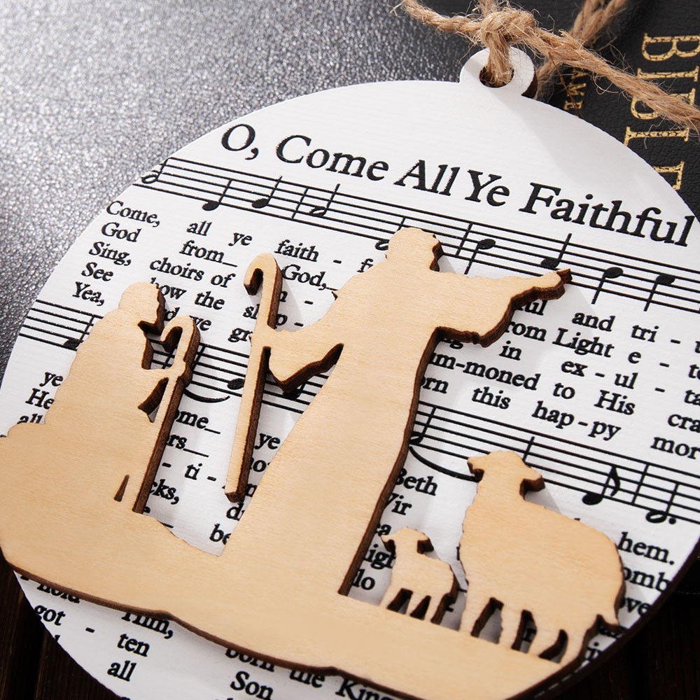 Nativity Ornament, Music Sheet Nativity Ornament, Christmas Ornaments, Christmas Ornament