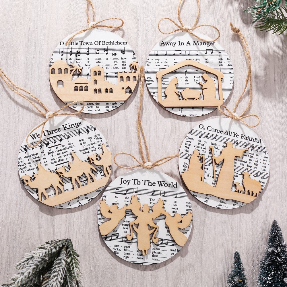Nativity Ornament, Music Sheet Nativity Ornament, Christmas Ornaments, Christmas Ornament
