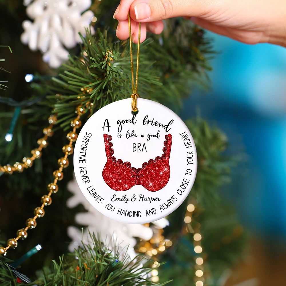 Friend like a bra ornament