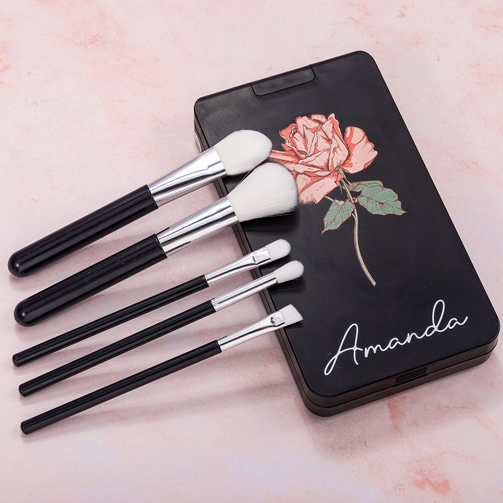 make up brush set with mirror