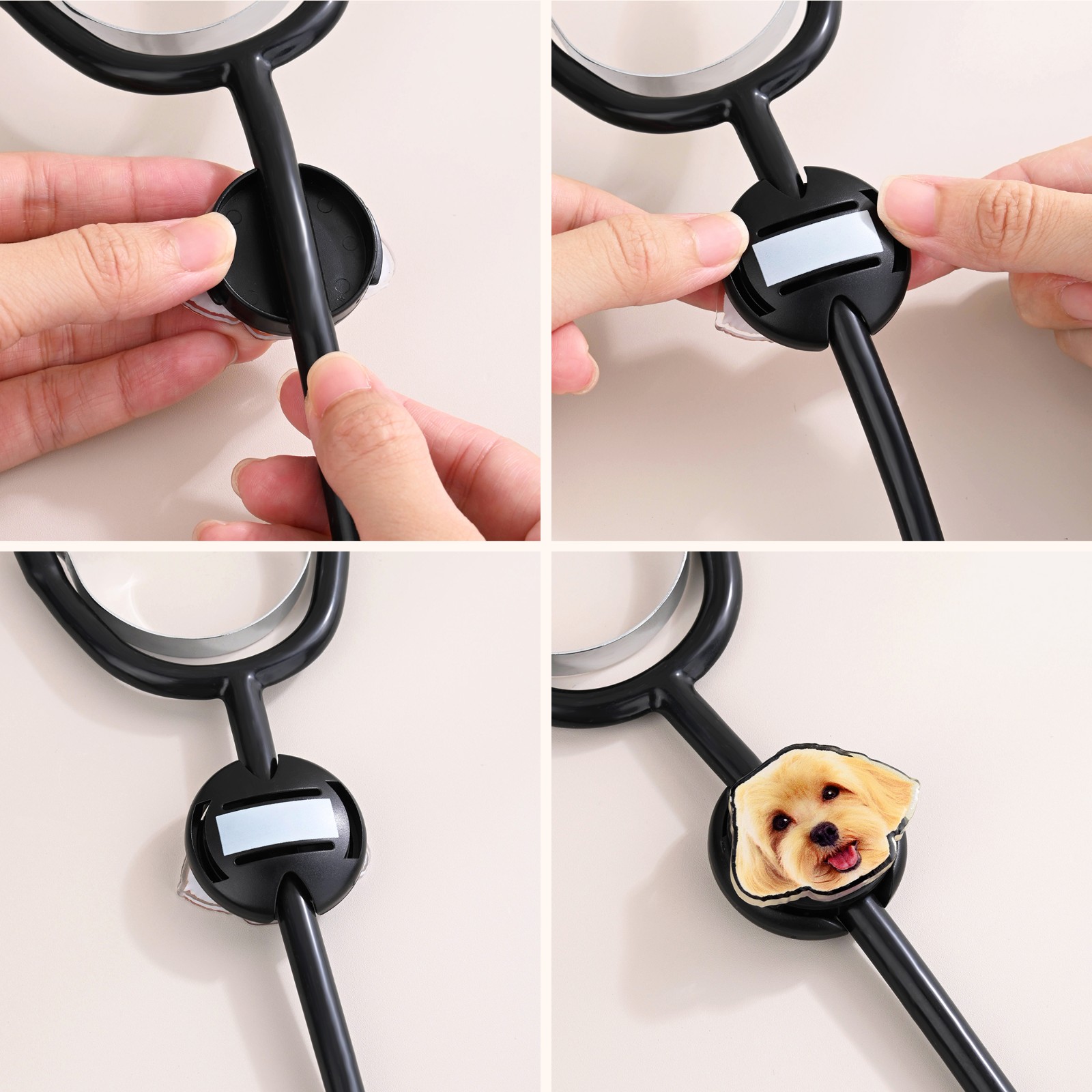 Personalized photo stethoscope tag