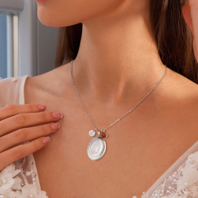 memorial locket with cross