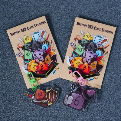 Mystery Box Cute DND Classes Acrylic Keychains, Mystery Blind Bag Keychain, Bag Charm, Backpack Pendant, Cute Charm, TTRPG Accessories