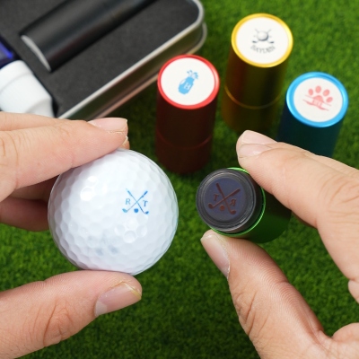 Personalized Golf Ball Stamp with Box & Ink, Custom Golf Ball Marker, Golf Accessories, Birthday/Father's Day Gift for Golf Lovers/Players/Team