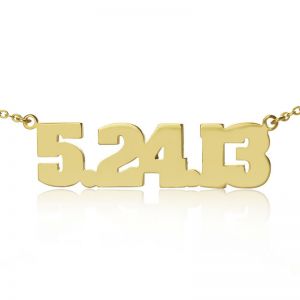 Customizable Gold Plated Silver Number Necklace