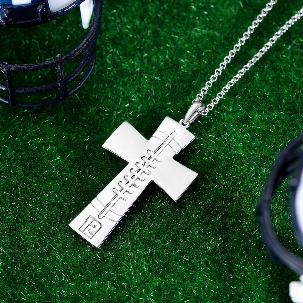 football cross necklace