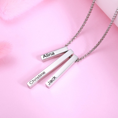 bar necklace with name