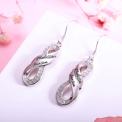 Personalized Infinity Two Name Earrings