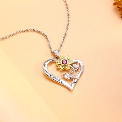 Customized A sunflower in Your Heart Necklace