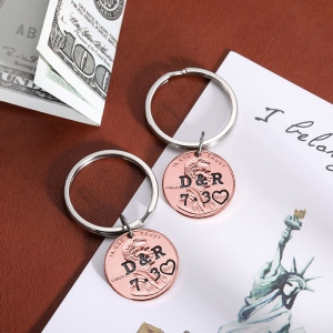 Personalized Penny Keychain Anniversary Gift