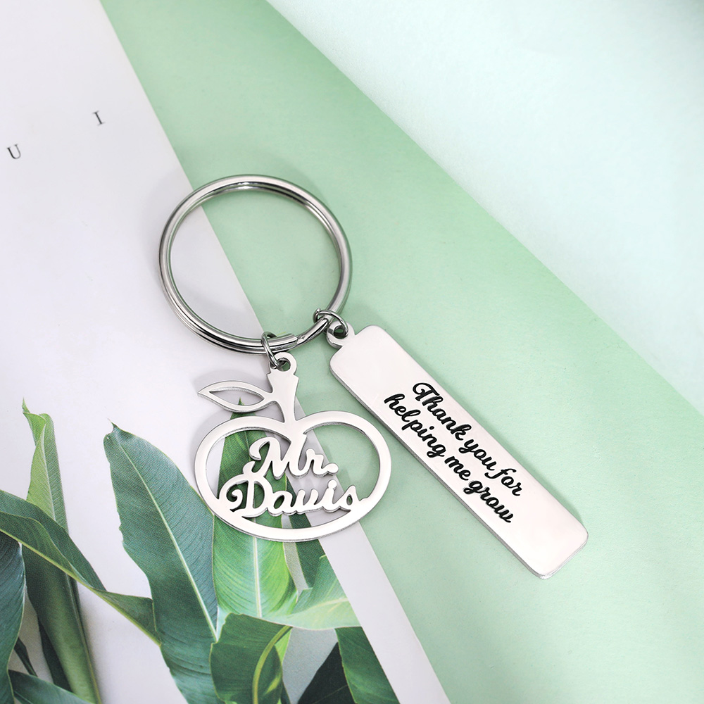 Personalized Apple Keychain Gift for Teachers
