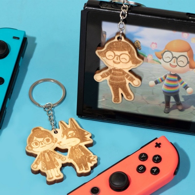 Custom Animal Crossing Character Wooden Keychain