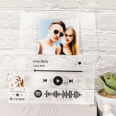 Customized Scannable Spotify Code Music Plaque with a Free Keychain