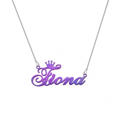 Customized Colorful Name Necklace In Tiyanium Steel