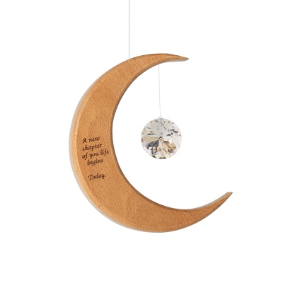 Customized Irish Wood Moon with a Suncatcher Crystal