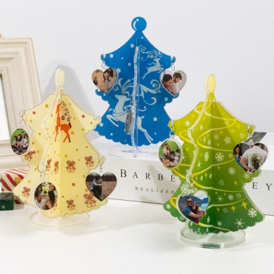 Christmas Tree Family Ornaments with Custom Photo