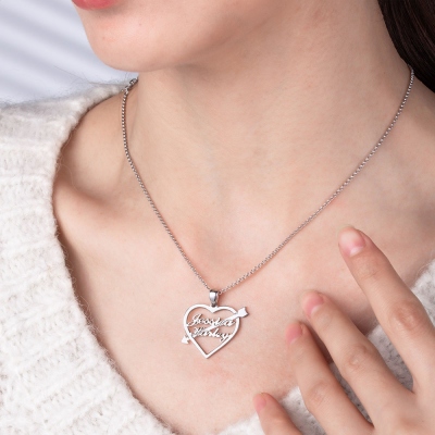 Personalized Heart Arrow Name Necklace