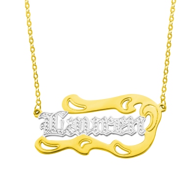 Personalized Wave Shape Name Necklace