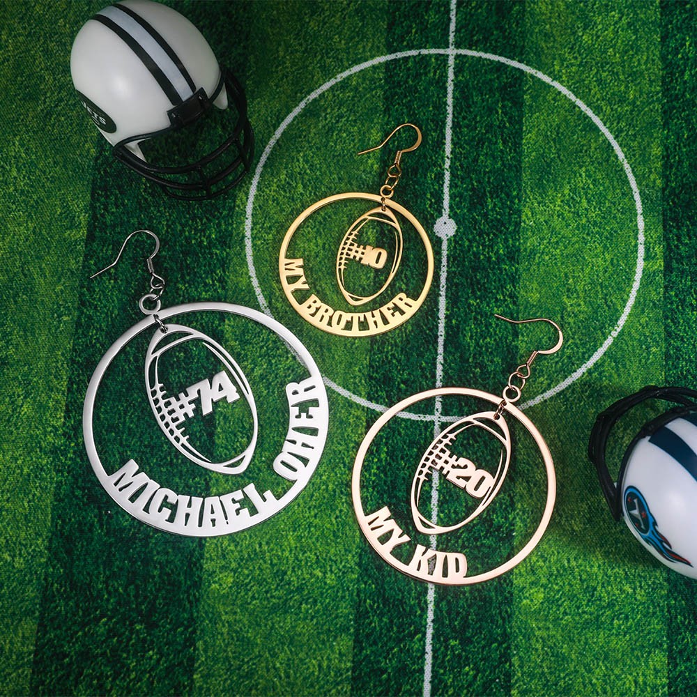 Personalized Rugby Name Earrings