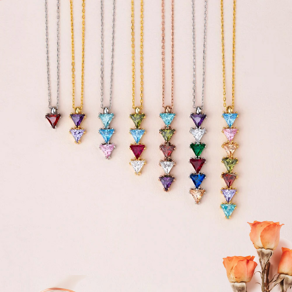 Custom Family Birthstone Necklace For Women 1 10 Birthstones Jewelry 