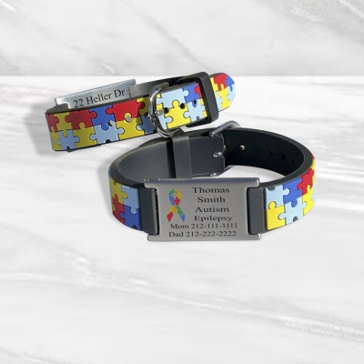Engraved Medical Alert Bracelet for Kid, Children's Autism Awareness Medical Alert Bracelet, Kid's ID Bracelet