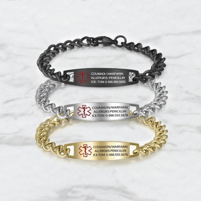 Bracelet Acier Inoxydable – Homme / Femme – Gravure Personnalisée Possible – Fabriqué En Italie