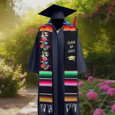 Personalized Mexico Graduation Stole Class of 2024, Mexican Graduation Sash, High School College University Custom Graduation Gifts