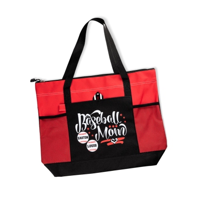 Custom Name Baseball/Softball Mom Lightweight Tote Bag, Canvas Sports Tote Bag, Birthday/Mother's Day Gift for Baseball Mom, Softball Mom