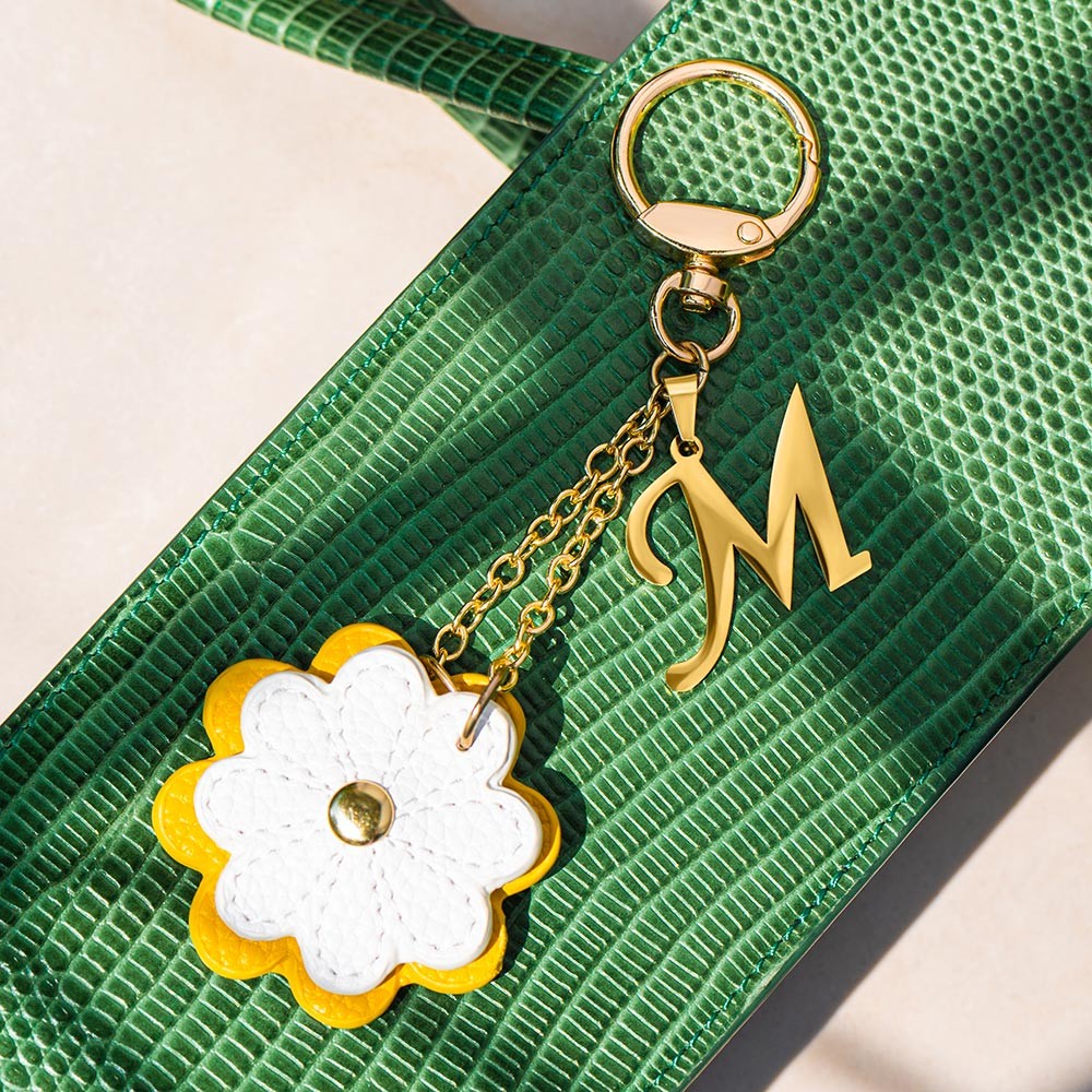 Personalized Daisy Hat Clip with Initial Charm