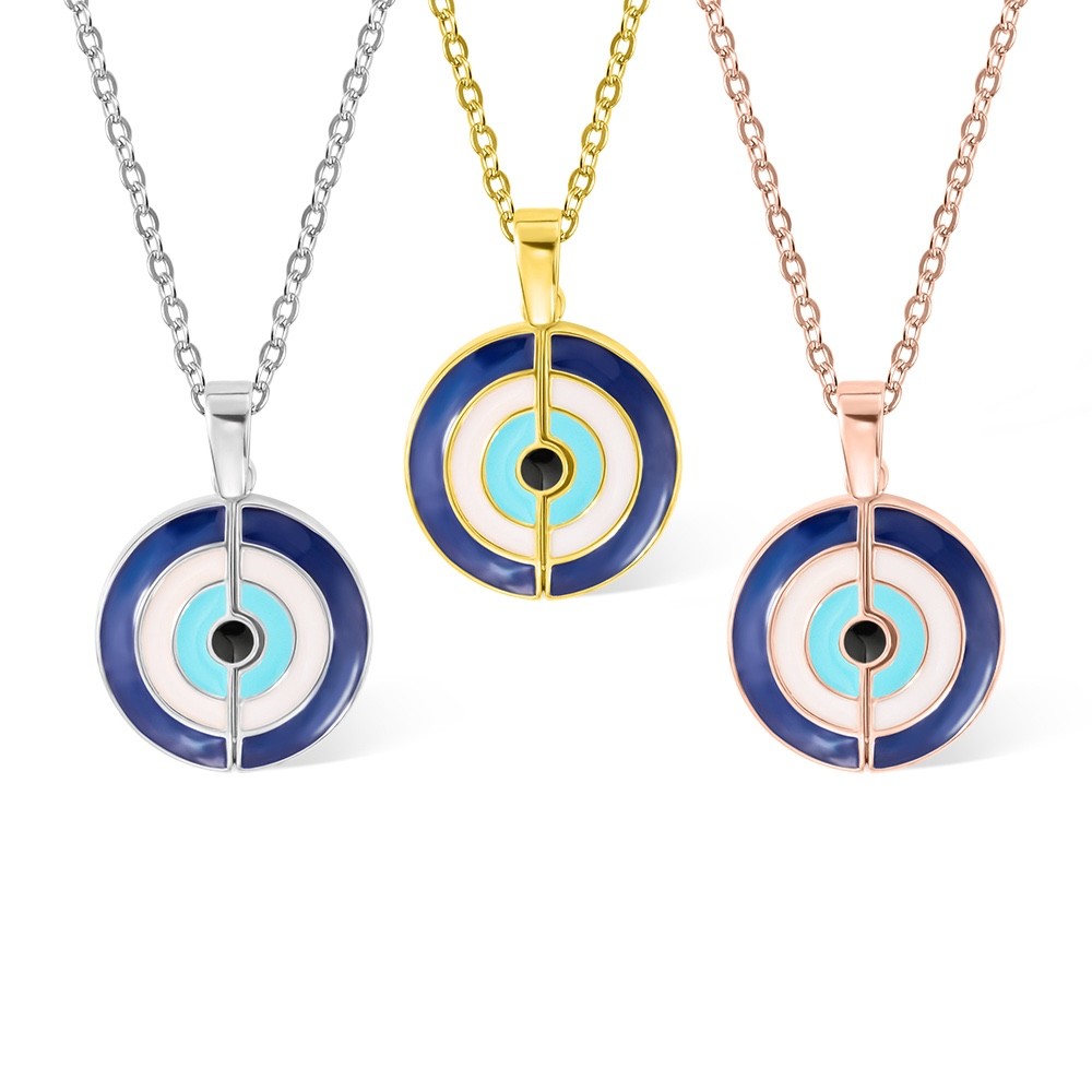 Personalized Evil Eye Necklace, Guardian Evil Eye Necklace, Hidden Name Secret Message Evil Eye Pendant, Talisman Evil Eye, Gift for Women