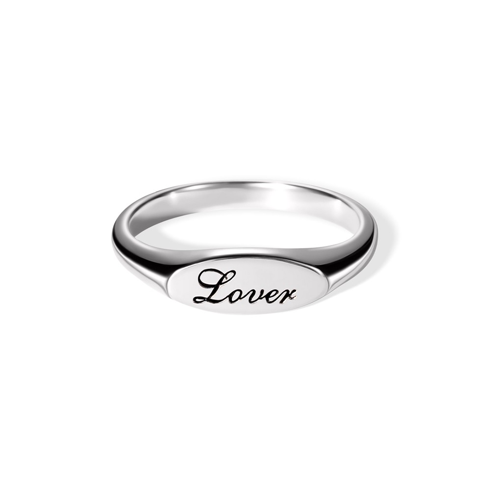 Anello con sigillo ovale con nome personalizzato, delicato anello con nome inciso, festa della mamma/compleanno/regalo della damigella d'onore per lei/moglie/famiglia/amici