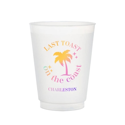 (Set of 10pcs)Customized Last Toast On The Coast Plastic Cups, Bach Club Party Cups, Hamptons Bachelorette