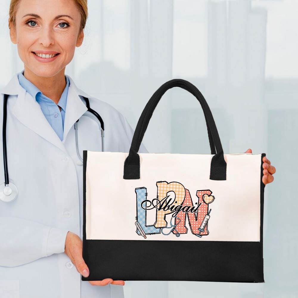 Personalized nurse tote bag