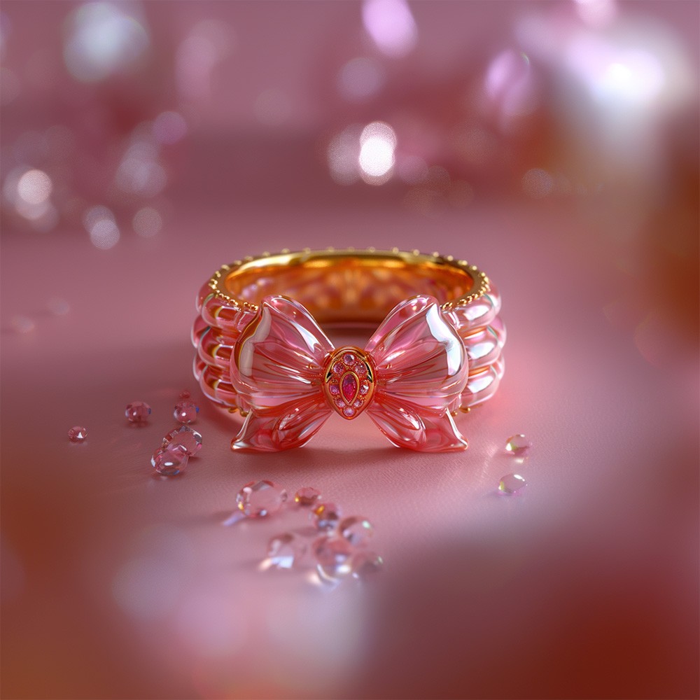 Special Pink Coquette Bow Ring for Girls, Perfect Gift for Her