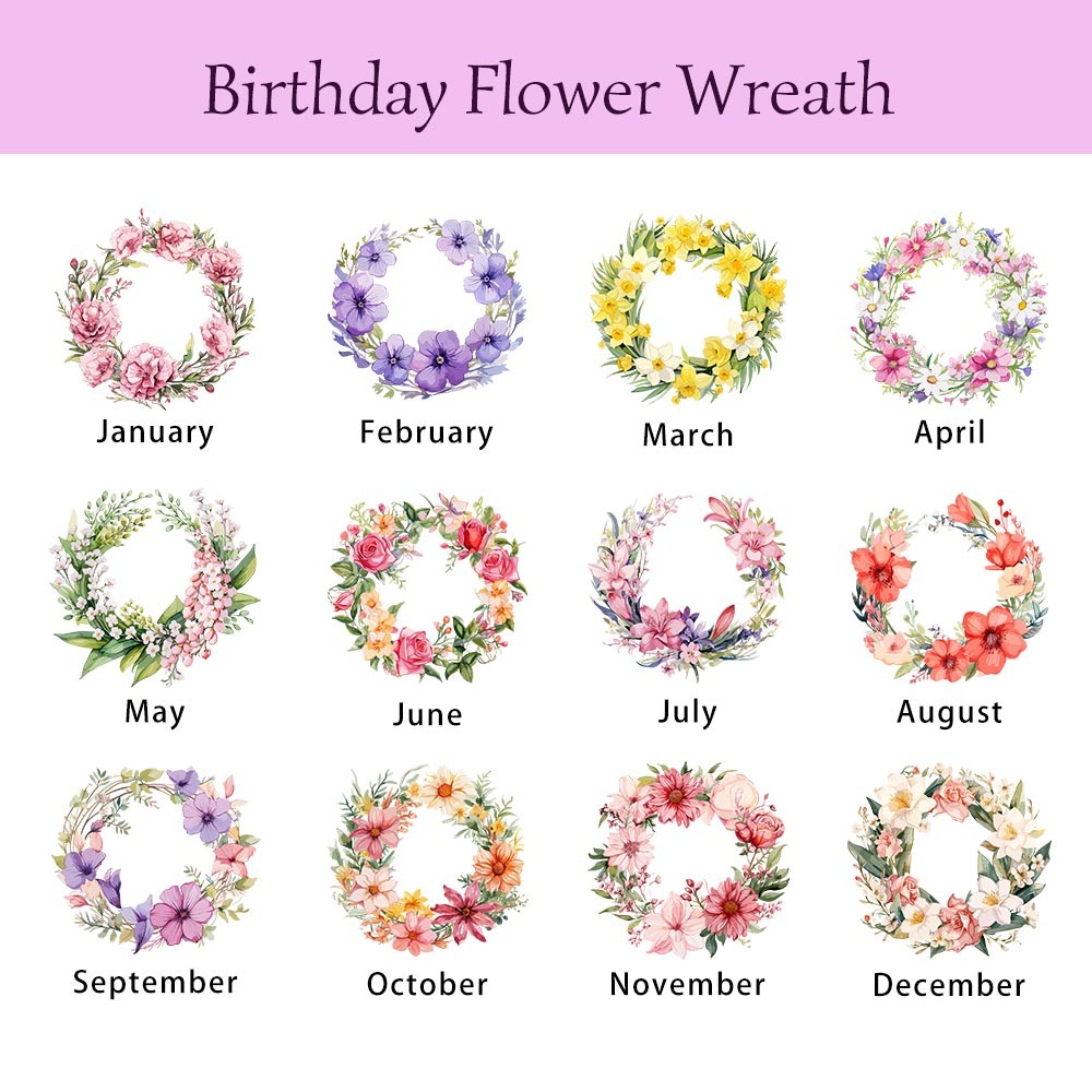 birth flower wreath